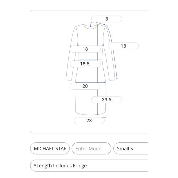 MICHAEL STARS Dress Womens Small S Blue Chambray Fringe Boho Western Festival - Picture 2 of 10